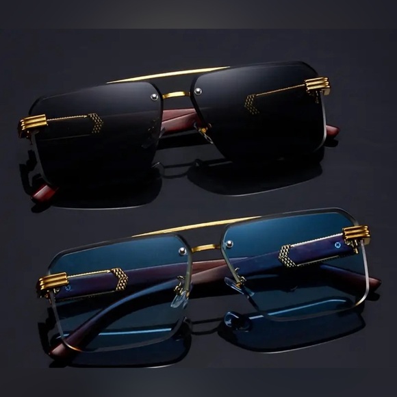 Classic retro wood grain men’s sunglasses - Picture 2 of 7